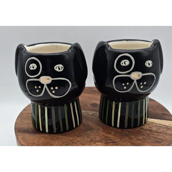 Two Threshold Ceramic Dog Planter Planters - Picture 1 of 9